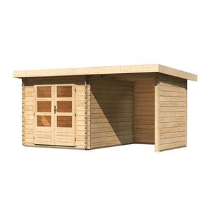 Dřevěný zahradní domek BASTRUP 4 s přístavkem Lanitplast obraz
