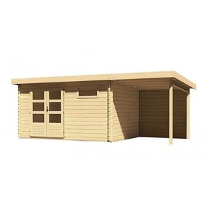 Dřevěný zahradní domek BASTRUP 8 s přístavkem Lanitplast obraz