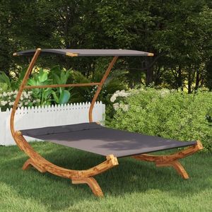Zahradní lehátko masivní dřevo / látka Dekorhome obraz
