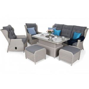 Zahradní sestava 5+1 polyratan / látka obraz