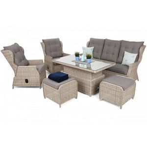 Zahradní sestava 5+1 polyratan / látka obraz