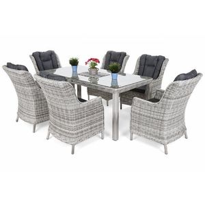 Zahradní jídelní set 6+1 polyratan obraz