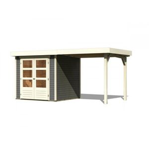 Dřevěný zahradní domek ASKOLA 2 s přístavkem 240 Lanitplast obraz