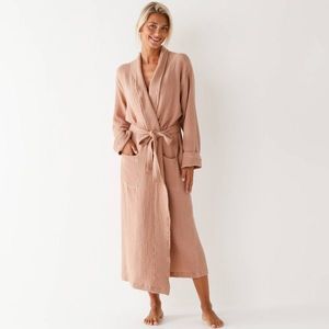 Jednobarevný župan z trojité bavlněné gázoviny obraz