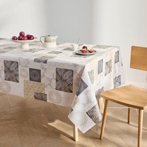 Voskovaný ubrus s patchwork potiskem listů obraz