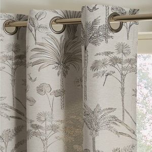 Žakárový závěs s motivem palem obraz