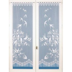 Rovná záclona s motivem vlaštovek, 1 pár obraz