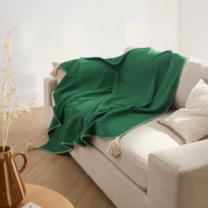 Jednobarevný pléd z texturované bavlny obraz