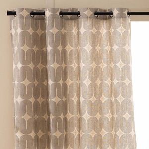 Závěs s očky a potiskem oblouků, metalické detaily obraz