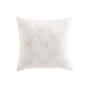 Polštář s potiskem listů a zlatých puntíků obraz