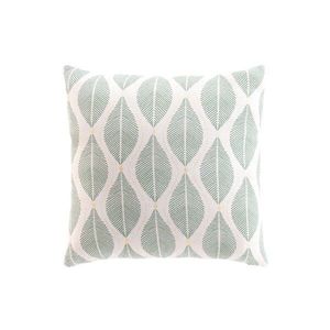 Polštář s potiskem listů a zlatých puntíků obraz