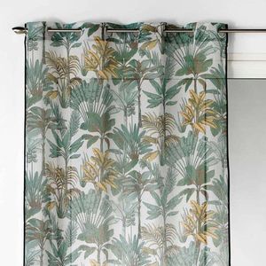 Záclona s potiskem palmových listů obraz
