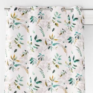 Závěs s očky a potiskem rostlinného motivu obraz