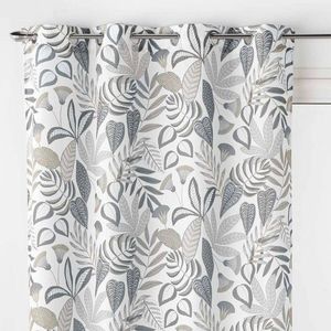 Závěs s očky a potiskem rostlinného motivu obraz