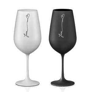 Crystalex Sklenice Love Black and White 550 ml, 2 ks obraz