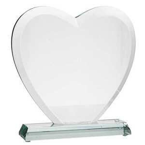 Skleněná plaketa Srdce 20 cm obraz