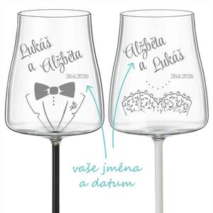 Svatební skleničky na víno Wedding 2 ks obraz