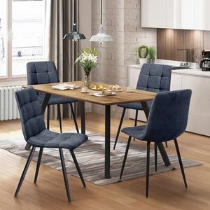 Jídelní stůl 140x80 BERGEN dub + 4 židle BERGEN šedá obraz