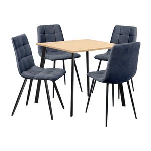 Jídelní stůl 80x80 BERGEN dub + 4 židle BERGEN šedá obraz
