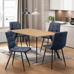 Jídelní stůl 120x80 BERGEN dub + 4 židle BERGEN šedá obraz