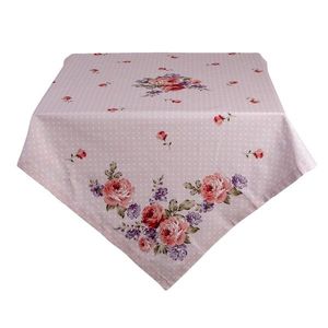 Růžový bavlněný ubrus na stůl s růžemi Dotty Rose - 150*150 cm DTR15 obraz