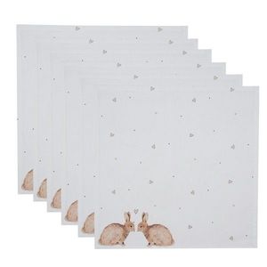 6ks bavlněné ubrousky s motivem králíčků a srdíček Bunnies in Love - 40*40cm BSLC43 obraz
