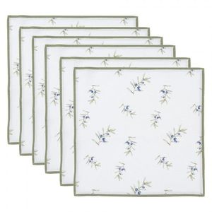 6ks bavlněný ubrousek s olivami Olive Fields - 40*40 cm OLF43 obraz