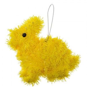 Žlutá závěsná plastová dekorace králík - 11*5*14 cm 65504 obraz