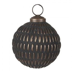 Zlatočerná skleněná vánoční ozdoba Aurora Noir - 8*8 cm 6GL4704 obraz