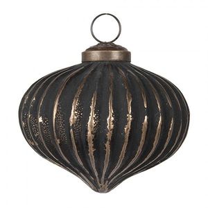 Zlatočerná skleněná vánoční ozdoba Aurora Noir - 8*8 cm 6GL4703 obraz