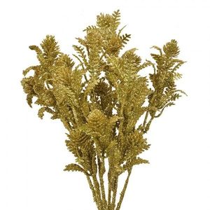 Vánoční zlatá umělá třpytivá větvička rostlina - 10*7*35 cm 65799 obraz