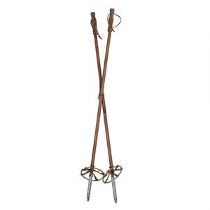 Hnědé antik dřevěné hole Ski Vintage - Ø 12*100 cm 5H0720 obraz