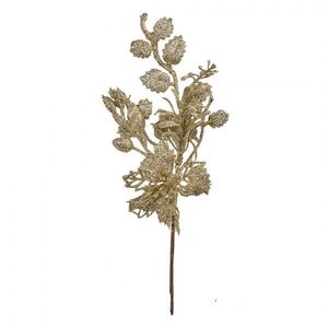 Vánoční zlatá umělá třpytivá větvička - 12*6*27 cm 66152 obraz