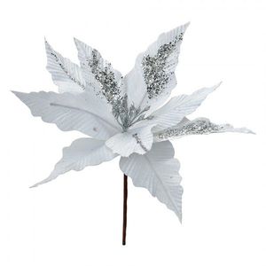 Bílá dekorace květina vánoční hvězda Poinsettia - Ø 30*26 cm 66155 obraz