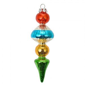 Barevná antik skleněná závesná ozdoba - Ø 5*16 cm 6GL4713 obraz