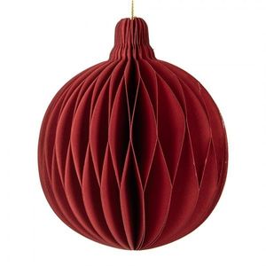 Papírová červená skládací vánoční ozdoba koule - Ø 8*10 cm 6PA0516R obraz
