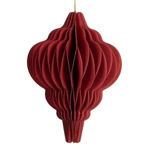 Papírová červená skládací vánoční ozdoba baňka - Ø 7*10 cm 6PA0518 obraz