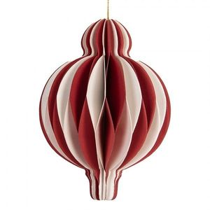 Papírová červená skládací vánoční ozdoba baňka - Ø 7*10 cm 6PA0521 obraz