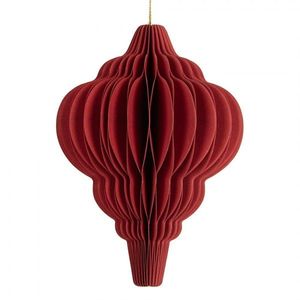 Papírová červená skládací vánoční ozdoba baňka - Ø 9*12 cm 6PA0520 obraz