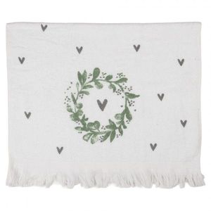 Bílý froté ručník se srdíčky Heart - 40*66 cm CTLNL obraz