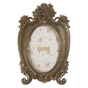 Zelený antik fotorámeček zdobený růžemi - 16*3*24 cm / 10*15 cm 2F1375 obraz