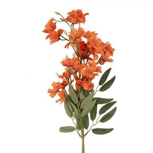 Dekorace větvička umělá květina s oranžovým květem - 10*10*72 cm 5PL0191O obraz