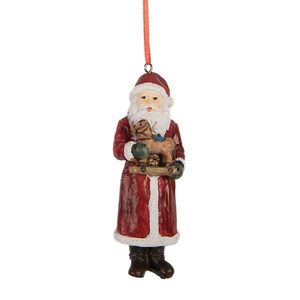 Vánoční závěsná ozdoba Santa Claus s koníkem - 4*3*11 cm 6PR5595 obraz