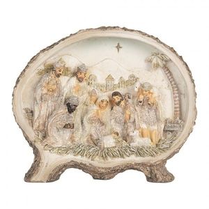 Béžová vánoční dekorace Betlém Nativity Scene - 18*4*15 cm 6PR5919 obraz