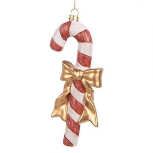 Bílo-červená závěsná dekorace lízátko Candy Cane - 8*3*18 cm 66084 obraz