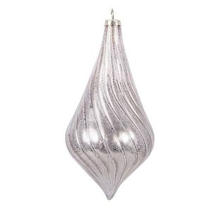 Pastelově růžová skleněná ozdoba špičatá baňka - Ø 8*17 cm 6GL5143 obraz