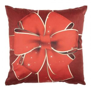 Červený povlak na polštář s velikou mašlí - 45*45 cm KT021.435 obraz