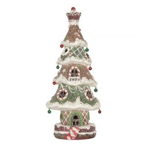Dekorace perníkový stromek Gingerbread Tree LED - 15*12*36 cm / 3*AAA 6PR5828 obraz