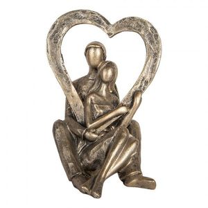 Bronzová antik dekorace zamilovaný pár držící srdce - 11*10*15 cm 6PR5911 obraz