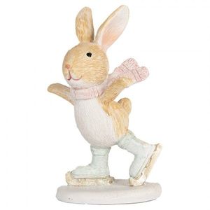 Zimní dekorace králíček v čepce na bruslích - 6*5*10 cm 6PR5887 obraz